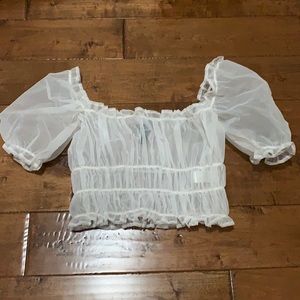 Forever21 organza puff sleeve top